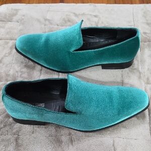 Stacy Adams Mens Green Velvety Slip-On Shoes Dress Casual Christmas Sz 13 EUC